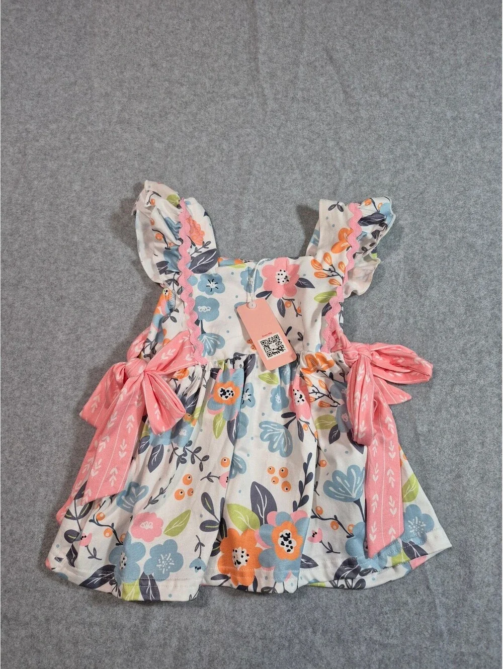 Marie Nicole Baby Girls Floral Ruffle Bow Dress NWT